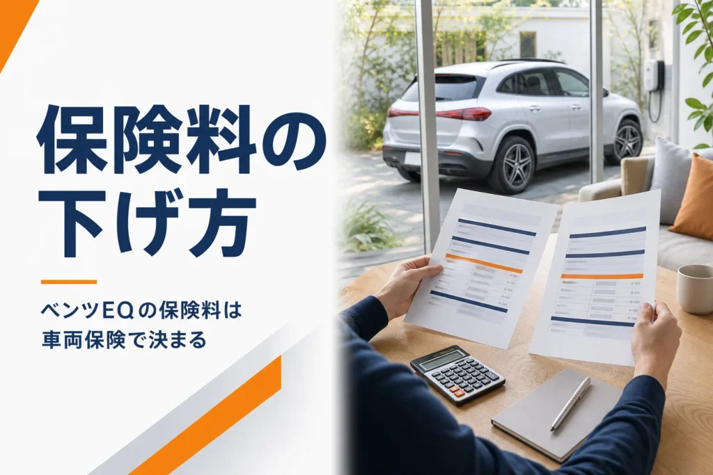 2社の自動車保険の見積書を並べて比べる手元