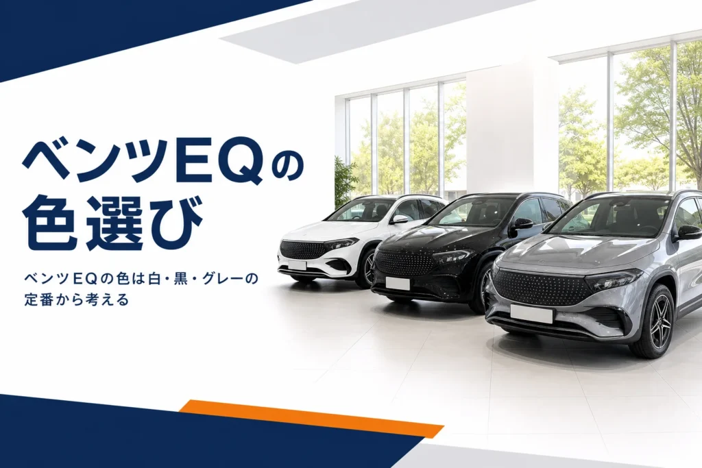 白・黒・グレーの電気SUVが並ぶショールーム