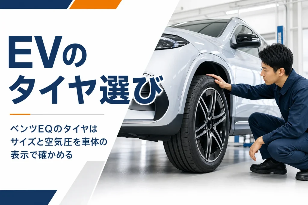 電気SUVのアルミホイールとタイヤのアップ